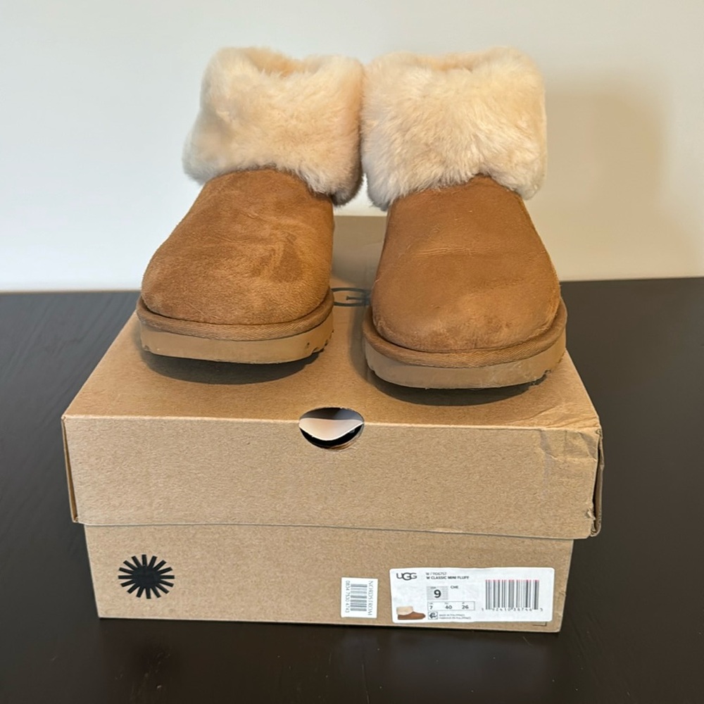 UGG classic mini fluff size 9